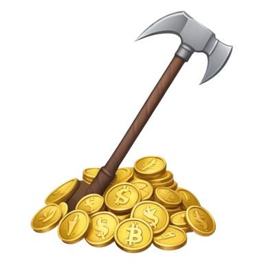 pickaxe with Coins sticker