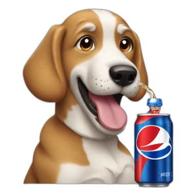 dog drinking pepsi sticker