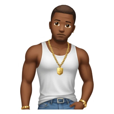 Create a GTA CJ - Carl Johnson from GTA San Andreas emoji for a teams chat but make it more original style to the game - make it more realistic to the GTA San Andreas game graphics sticker