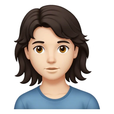 matt girl with mullet wavy dark hair sticker