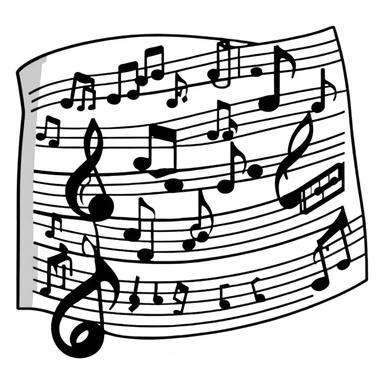 Happy music notes with a melody sticker