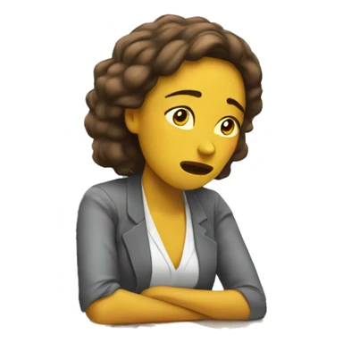 A woman Bored from work sticker