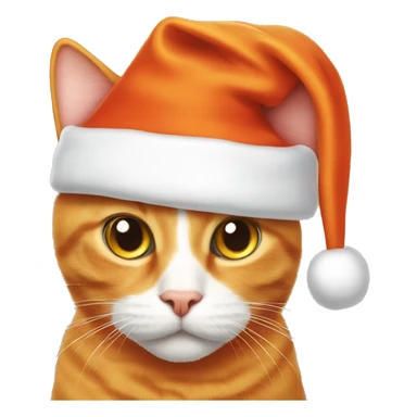 Orange cat with Santa hat sticker
