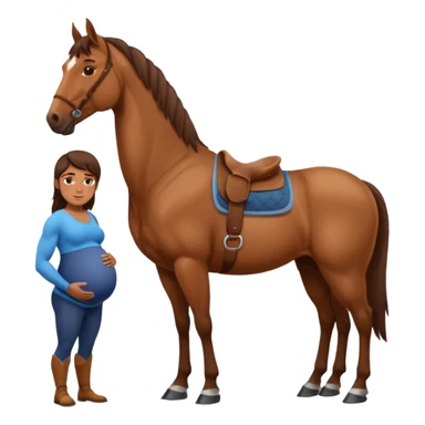 pregnant male with horse sticker