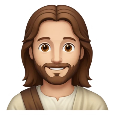 jesus with brown hair smiling sticker