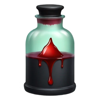 a stylish potion bottle with blood and a gothic lid, perfect for a vampire girl theme." sticker