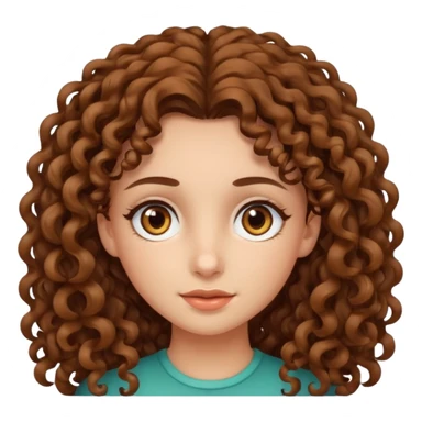 Long curly haired girl with hazel eyes and brown hair  sticker