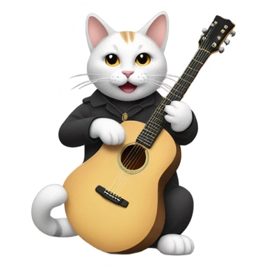 Cat playing guitar  sticker