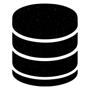 minimalist solid hoard of database cylinders with worn distressed effect sticker