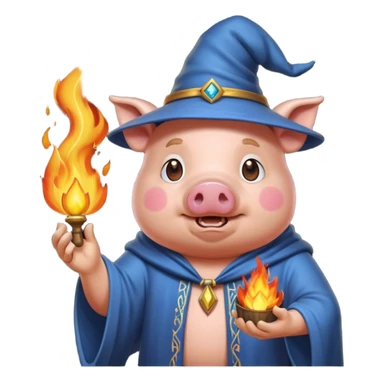 wizard pig summoning fire sticker