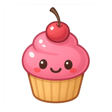pink cupcake emoji, sweet and playful sticker