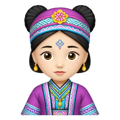 Labubu dressed in Hmong clothes sticker