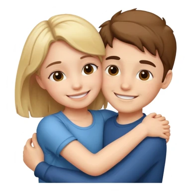 Boy and girl cuddling  sticker