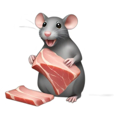 A rat eatting a ham and swiss sticker