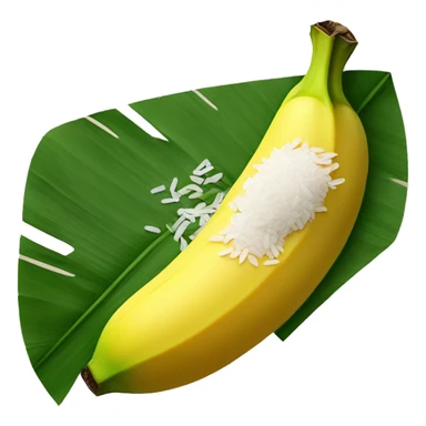 banana leaf with rice sticker