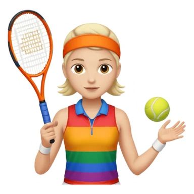 Tennis player dressed in Pride colors  sticker