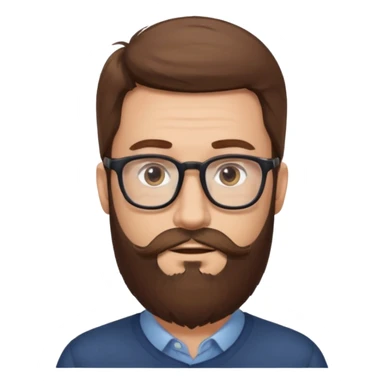 HOMME CHEVEUX BRUN LONGUE BARBE LUNETTE sticker