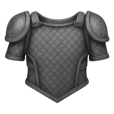Create an iron version of this platebody with the same shape, looking a little worn and realistic metallic iron. The style should emulate emoji style with a transparent background. sticker