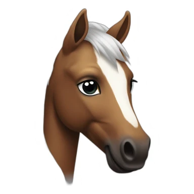 poney brun avec crinière noire sticker