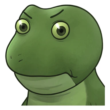 A guy thinking really hard with a big head sticker