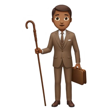 Give me a brown suit with stick  sticker
