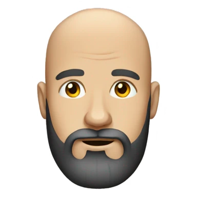 bald man with beard portrait sticker