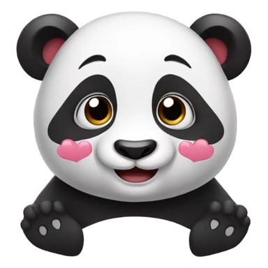 Panda with hearts and smile sticker