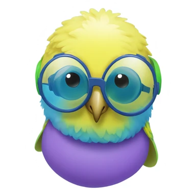 Budgie with goggles on a floaty sticker