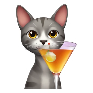 Cat drinking martini sticker