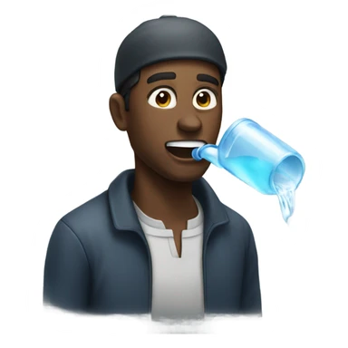 black man emoji spitting out water sticker