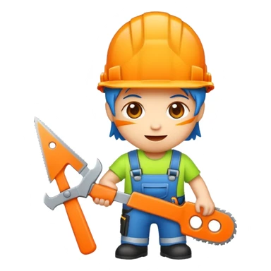 Testere related to İnşaat Aletleri, chibi emoji style, with glowing effects sticker