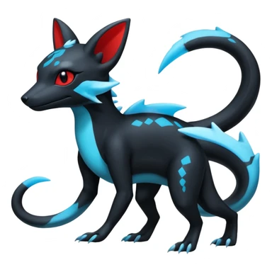 Scaley Exotic Salandit-Aurorus-Umbreon-Fakémon-hybrid-creature (full body)  sticker