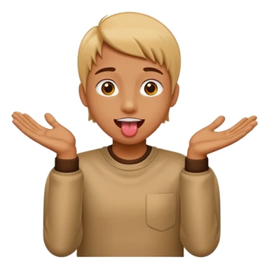 Tongue Out with hands to the side￼ sticker