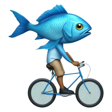 Fish with legs riding unicycle  sticker