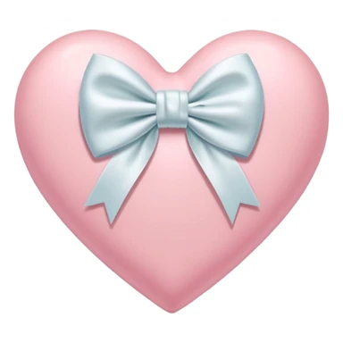 Pastel pink heart with white bow sticker