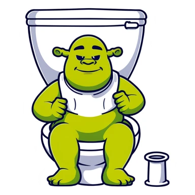 Shrek sitting on top of a toilet sticker
