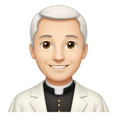 catholic priest with soutana and white collar, smiling sticker