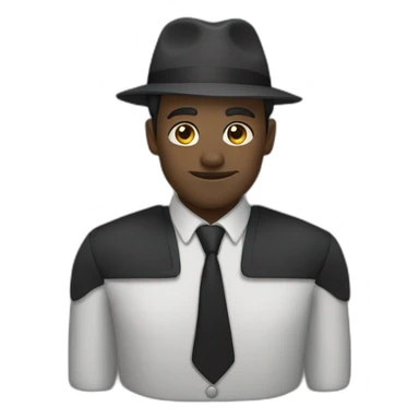 homme noir crane rasé sticker