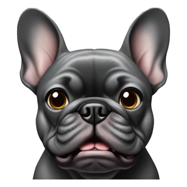 Dark gray french bulldog angry  sticker