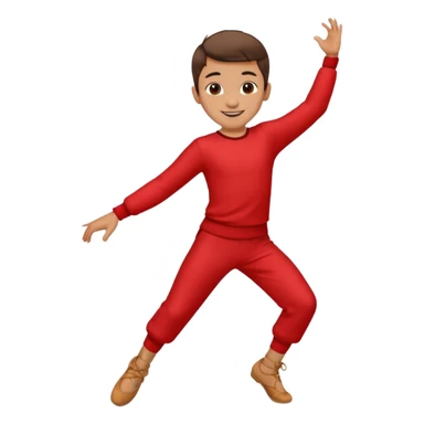 a boy is dancing with red outfit sticker