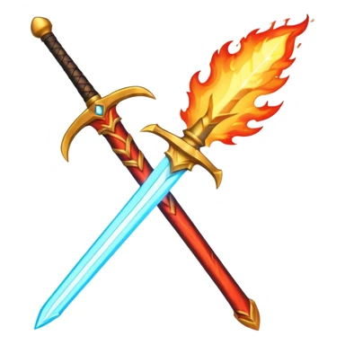 fire sword striking down sticker