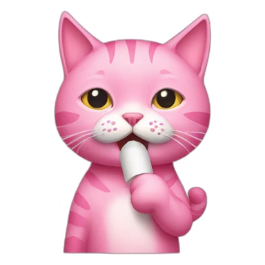 pink cat shushing shh sticker