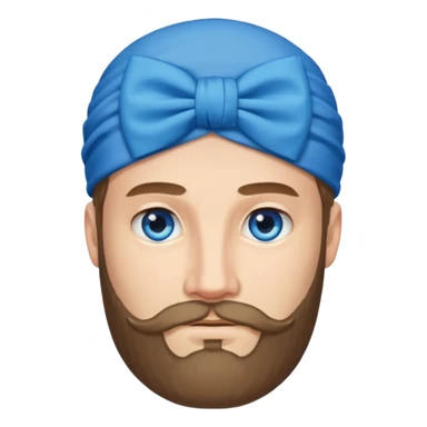 adult man with head bow with beard   sticker