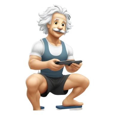 albert einstein happy listening music in the gym sticker