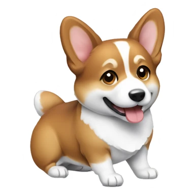 corgie dog brown and white sticker