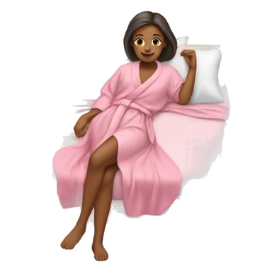 Girl with pink robe laying on spa bed sticker