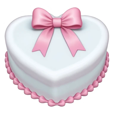 white heart shaped birthday cake with pink bow sticker