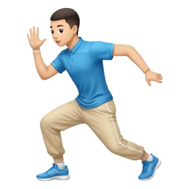 Chinese man twerking from behind angle in motion with motion blur to show he’s actively twerking his booty sticker
