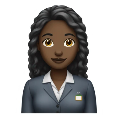 Black girl receptionist with long hair  sticker