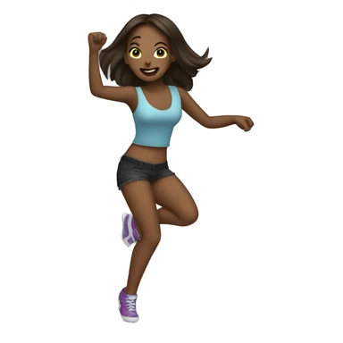 Brunette rave girl dancing sticker